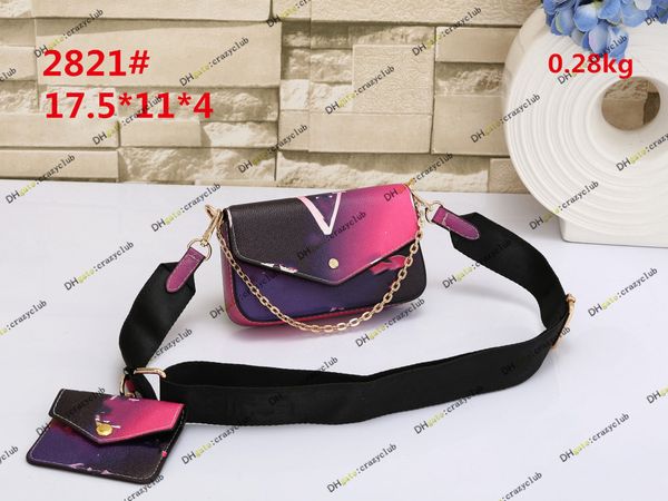

luxury designer multi felicie pochette women chain bags wallet messenger leather handbags shoulder quality flower purse crossbody bag louise