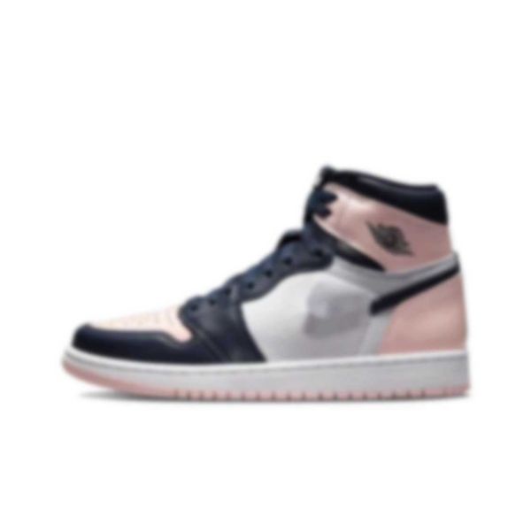 

1 black pink basketball shoes sports airs 1s jordon toe bubble gum high top