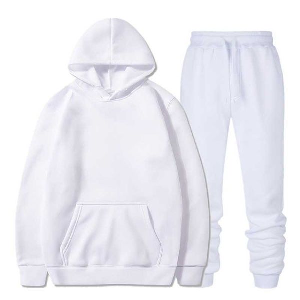 

men's tracksuits 2019 new sports suit hoodie solid color men's casual cotton fall/winter thermal sweater sportswear g221007, Gray