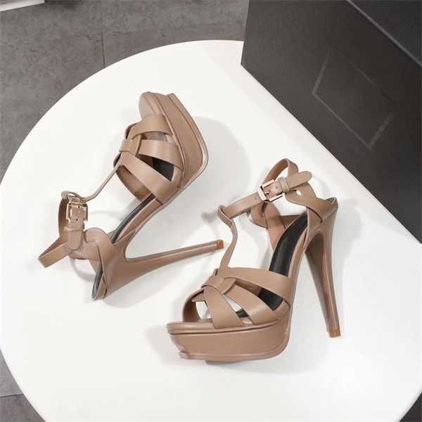

dress women tribute patent leather platform stiletto heel shoes /14 cm t-strap high heels sandals with box us10 no23, Black