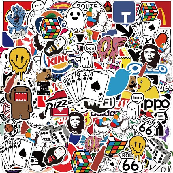 

100pcs fashion cool logo stickers aesthetic motorcycle phone car skateboard lapsticker decal