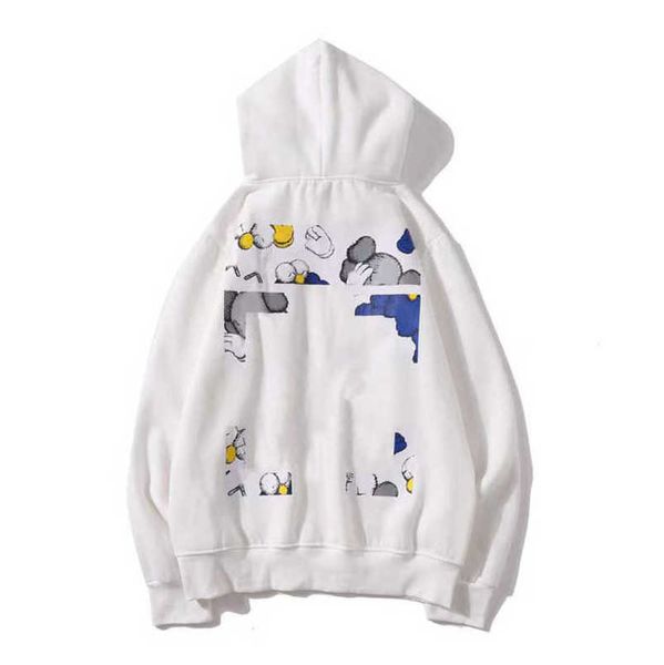 

luxury classic men's pullover sweatshirts hoodies brand offs women black white sweater men arrow letter oil print hoodie coat 63yt