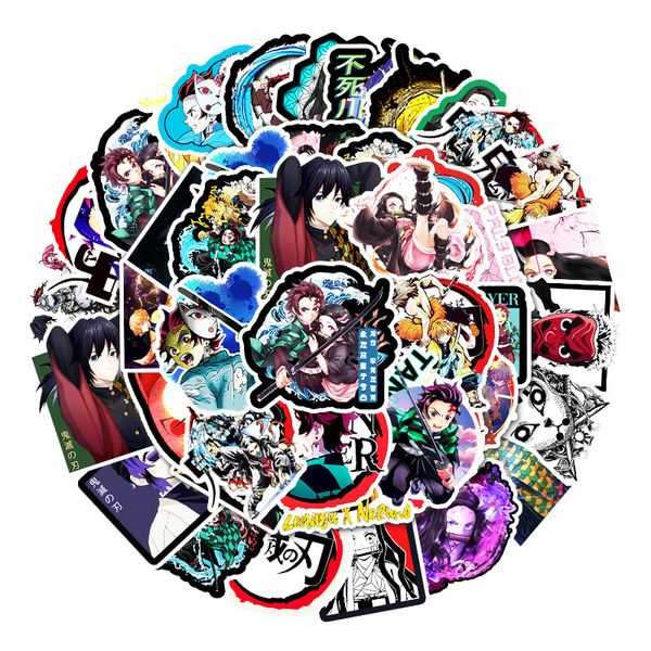 

50pcs demon slayer anime stickers waterproof vinyl stickers decals for lapwater bottle phone luggage guitar