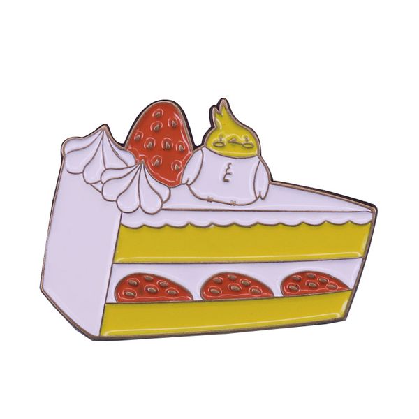 

cream strawberry cake enamel pin sweet and dainty food brooch dessert lovers gift, Blue