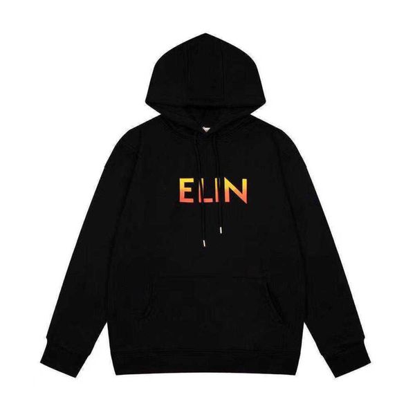 

luxury brand selin classic hoodie letter print men and women pullover autumn winter high street loose sweater black