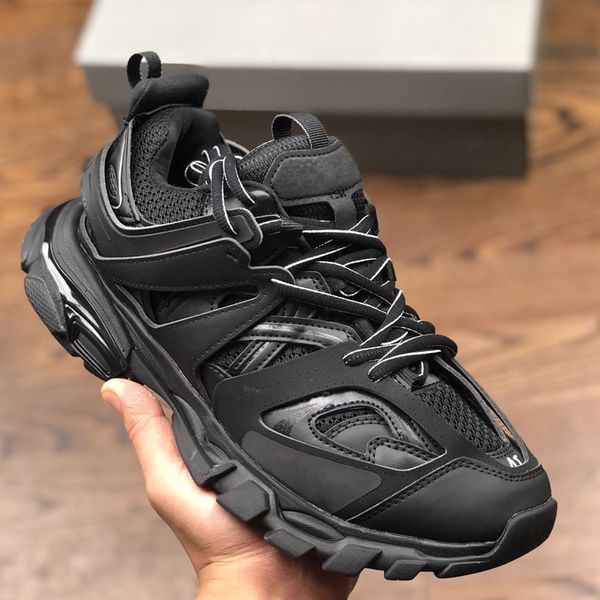 

2022 new 3m triple s 3.0 casual shoes triple-s tess gomma maille jogging women men shoes sport sneaker 35-45 with box, Black