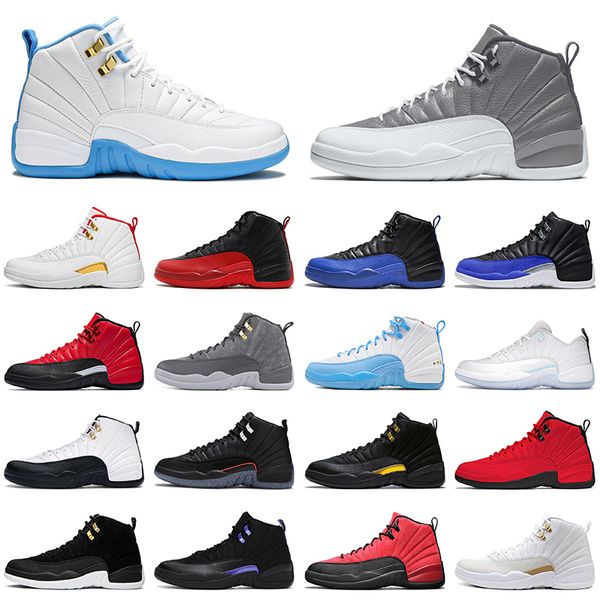 

12 12s basketball shoes mens playoffs stealth university blue dark grey utility black easter bowl indigo emoji sports trainers sneakers