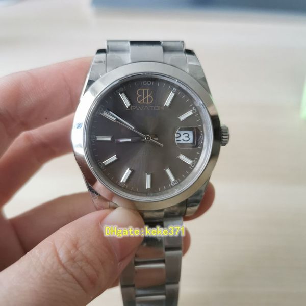 

perfect quality bpf mens watches 126300 41mm gray dial stainless steel oyster bracelet sapphire luminous automatic mechanical men watch wris, Slivery;brown