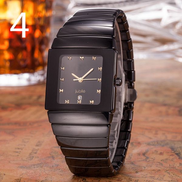 

rad0 rectangle tungsten steel sapphire swiss ronda quartz movement ultra thin business watch men waterproof with calendar, Slivery;golden