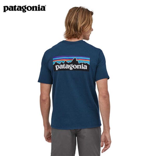 

patagonias mens t-shirts short designer sleeve summer p6 couple casual breathable quick dry tshirt 38504, White;black