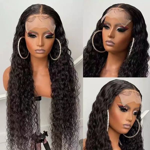 

curly synthetic hair lace front wigs lacefront perruques de cheveux humains wig p067, Black