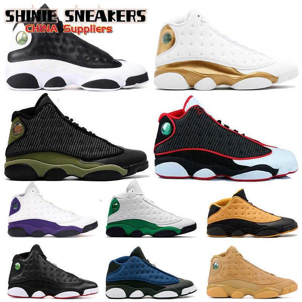 

classical fashion 13 mens basketball shoes dmp olive playoffs lucky green court purple wheat flint sport designer sneakers size 40-47