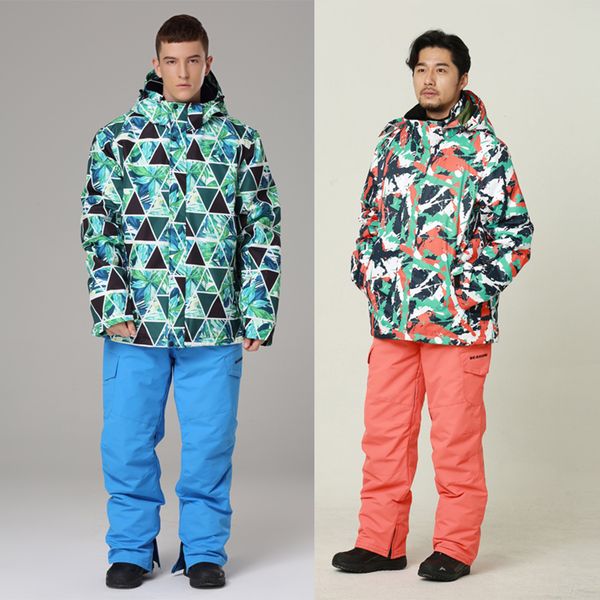 

skiing suits men suit windproof waterproof warmth thick softshell clothing jacket snow set winter snowboarding 221008