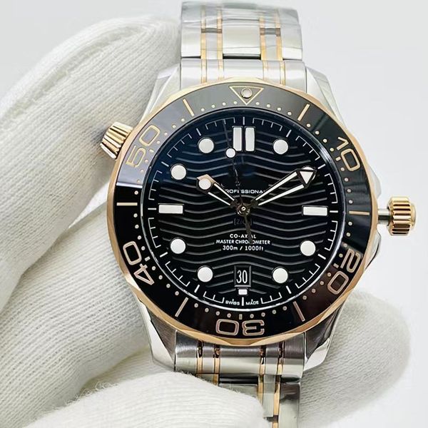 

mens fashion watch clear case back 42mm sapphire mirror automatic mechanical outdoor sport watch black dial stainless steel 300 watches crow, Slivery;brown