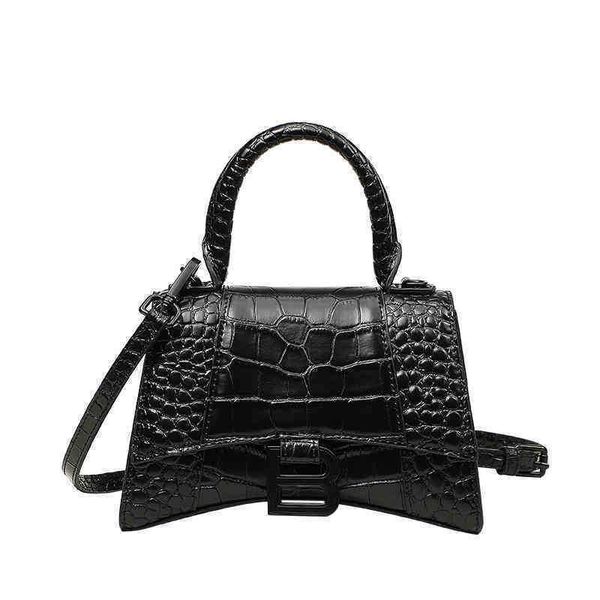 

designer bag balenciga italy 2022 handbags net red same b-button hourglasss crocodile leather versatile one shoulder messenger