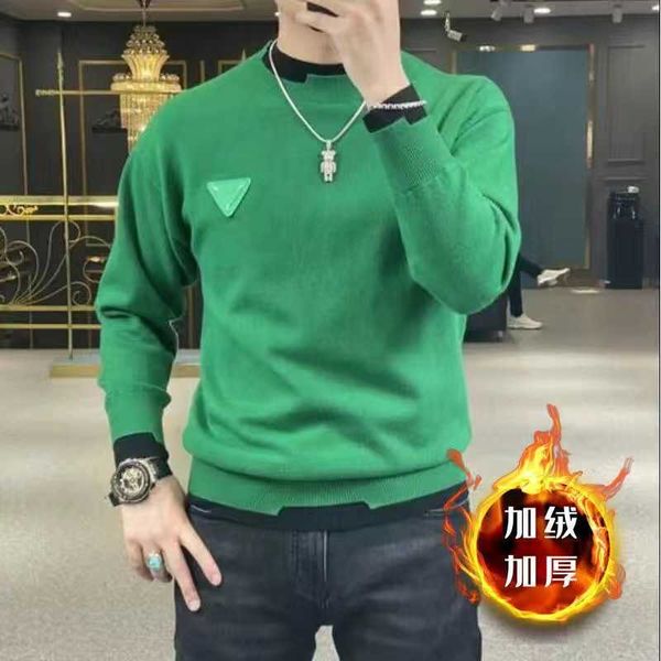 

men's hoodies sweatshirts korean version of bodybuilding luxury custom cashmere warm o-neck hoodie comfortable famous style in autumn a, Black