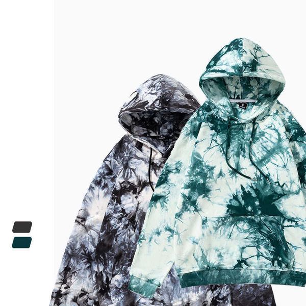 

men's hoodies sweatshirts 2022 new spring and autumn cotton high-quality printing ins european american pullover couple hoodie tie-dye, Black