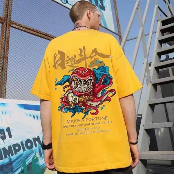 

mens t shirts with pattern prined streetwears man tshirts summer tees loose asian size m-5xl, White;black