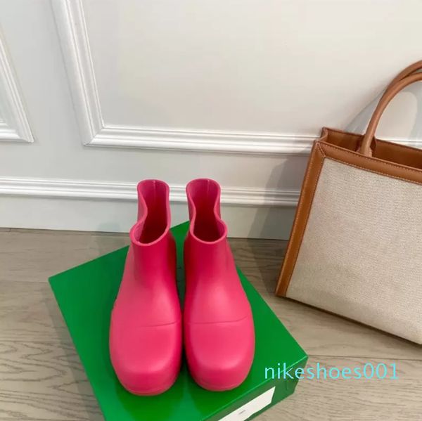 

boots women men boots platform candy color waterproof boot pvc rubber ankle sneaker grass walking rain leisure shoe bottega, Black