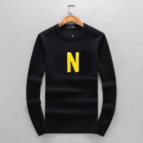 

men sweater classic letter pattern long sleeve 5 style mens sweaters casual crew neck contrast color, White;black