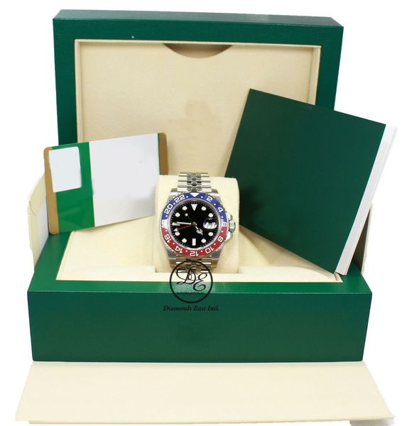 

designer watches box papers with high-quality watch gmt work 40mm ii 126719blro pepsi white gold new unworn full set movement automatic watc, Slivery;golden