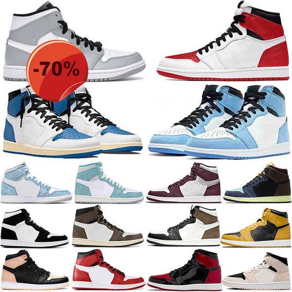 

jumpman 1 basketball shoes outdoor sports trainers sneakers hyper royal white lucky blue green mens women 1s dark mocha chicago obsidian unc