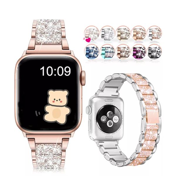 

Women Diamond Metal Strap For Apple Watch Series Ultra 49mm 7 8 45mm 41mm Fashion Bracelet Women iWatch Band 6 5 4 3 SE 44mm 40mm 42/38mm i mm 0mm 2/mm