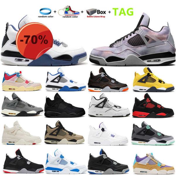 

2022 iv 4 4s men women basketball shoes cement white metallic nior infrared cool grey university blue bred sail blank canvas midnight navy