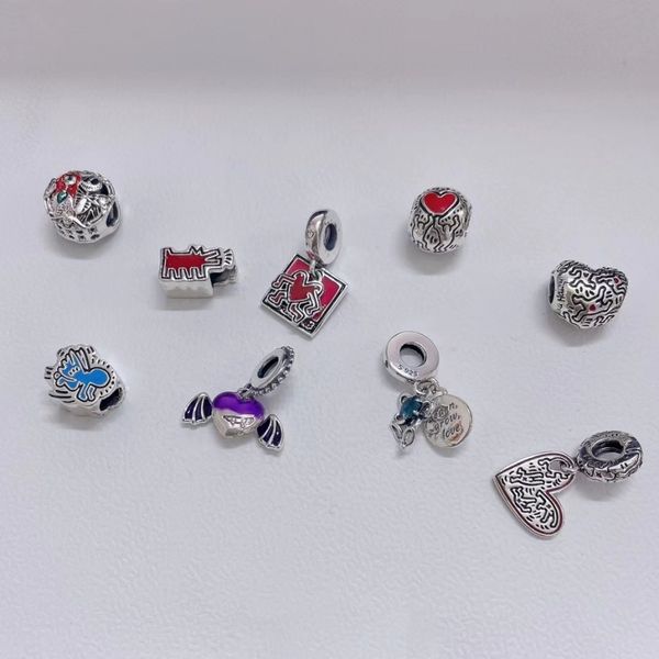 

authentic 925 sterling silver bead vampire winged heart charm halloween pumpkin charms halloween line art people beads fit pandora, Black