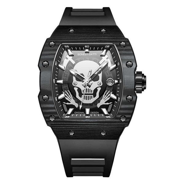 

luxury watches for mens mechanical watch waterproof wristwatches black color carbon fiber case fashion watch swiss brand sport wristwatch, Slivery;brown