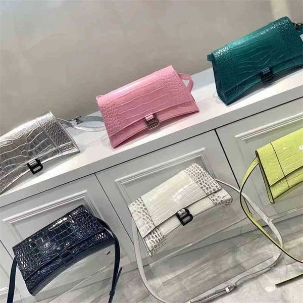 

designer bag balenciga italy b luxury handbags family fashion pink alligator hourglass in spring and summer 2022