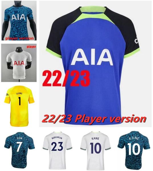 

22 23 kane son richarlison spurs soccer jerseys player version kulusevski hojbjerg 2022 2023 perisic third romero tot football kit shirt pur, Black;yellow
