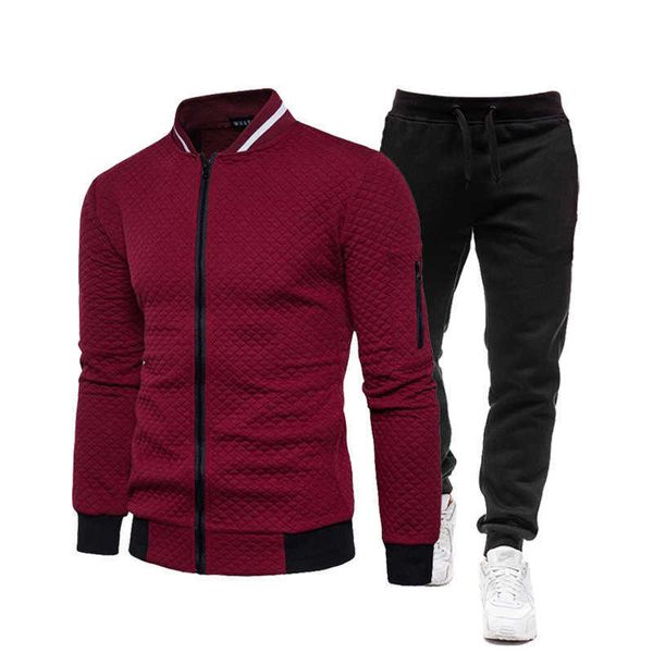 

men's tracksuits autumn winter tracksuit suit baseball uniform sweatpant set men sportswear running jacket hiphop streetwear g221007, Gray