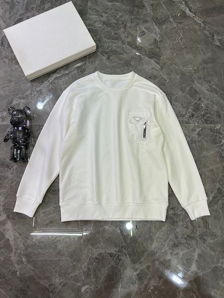 

designer's new men's casual sweatshirts autumn and winter piece pocket panel luxury brand long sleeve top, Black