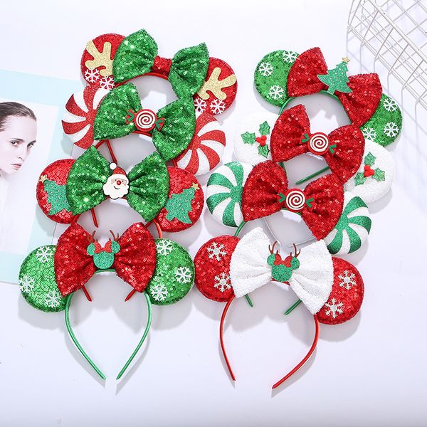 

headbands hair jewelry christmas hairbands for girls cute mouse ear kids antler bands plastic hoop accessories drop delivery, Slivery;white