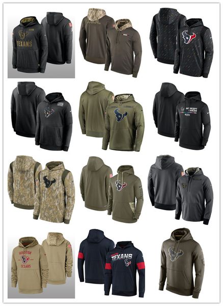 

football hoodie houston''texans''men salute to service crucial catch, Black;red
