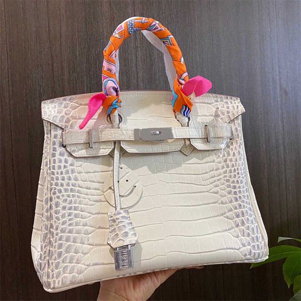 

birkins designer bag tote alligator genuine leather shopping handbag luxury shoulder bags practical large capacity women with gold hardware