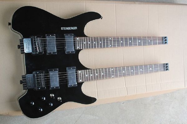 

black double headless rosewood fingerboard electric guitar classic steinberger