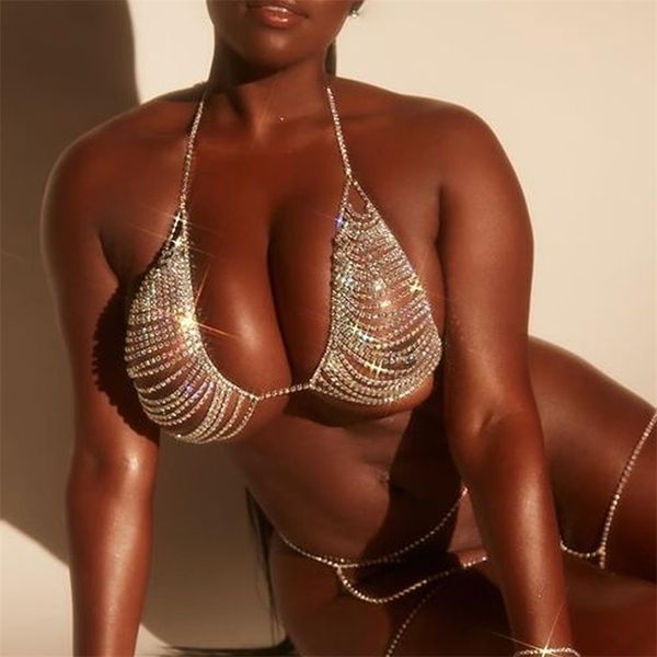 

other niglub dj sequins bra bikini beach harness breast camisole chest body chain jewelry for women girl festival 221008, Slivery;golden