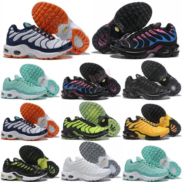 

tn kids shoes breathable soft sports chaussures for boys girls tns plus sneakers youth trainers size eu 28-35274q, Black