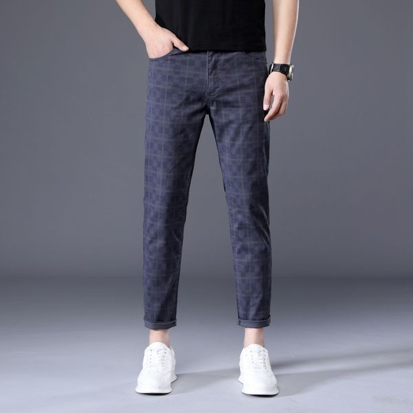 

men's pants black beige summer plaid pants men korea style regular fit office suit pants formal dress trousers for men wendding 221010