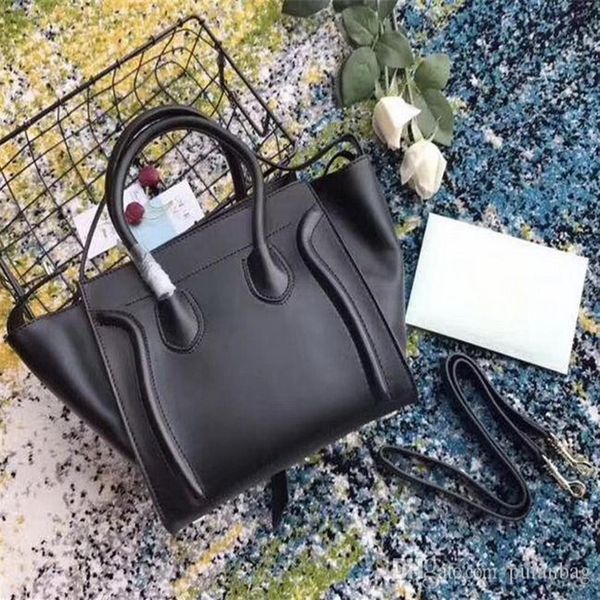 

classic luxury ladies trapeze casual tote handbag real cowhide leather designer shoulder bat bag with wrist purse bag boston handb244o, Black;red