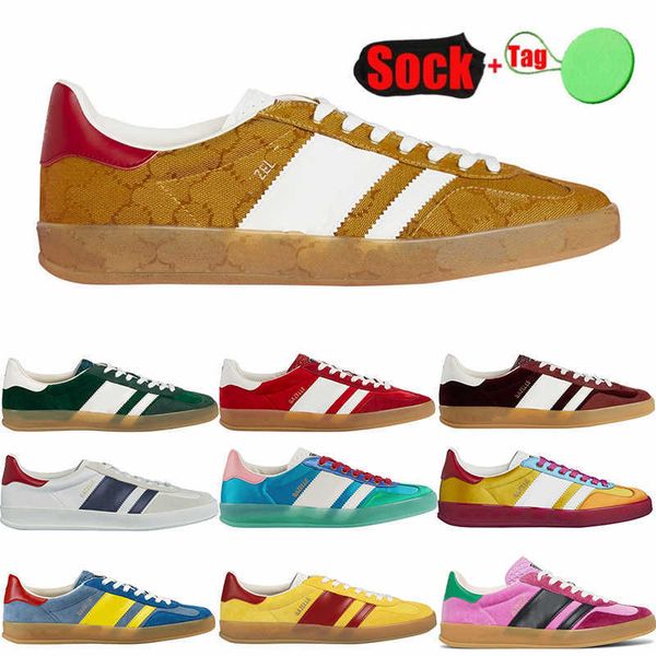 

plate-forme shoes gazelle fashion designer sneakers flats striped luxurys platform green suede silk red velvet mens womens outdoor casual