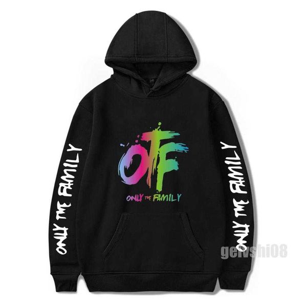 

men's hoodies sweatshirts fashion only the family otf lil durk print hoodies men women sweatshirts oversized harajuku gothic boys girls, Black