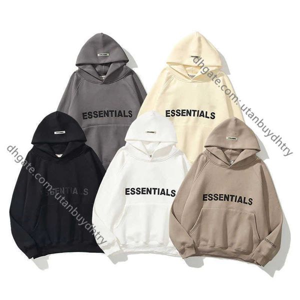 

ess22 hoodie men's and women's sweatshirt reflective letter printed fleece super dalian hoodie fashion hip hop street sweat 22ss, Black