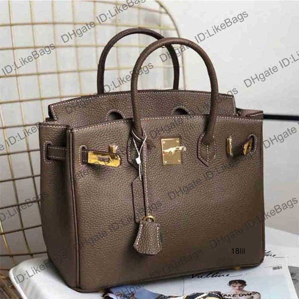 

designer bags birkins tote bag 2022 women handbag luxury deigner houlder crobody pure 40 35cm fu-grain litchi pattern cowhide genuine real j