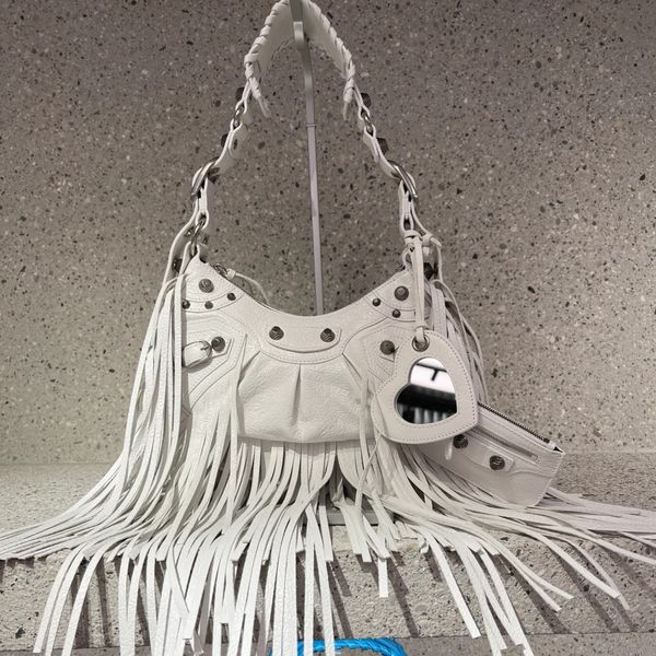 

le cagole crocodile pattern motorcycle bag tassels shoulder messenger bag neo classic city print leather designers luxury crossbody half moo