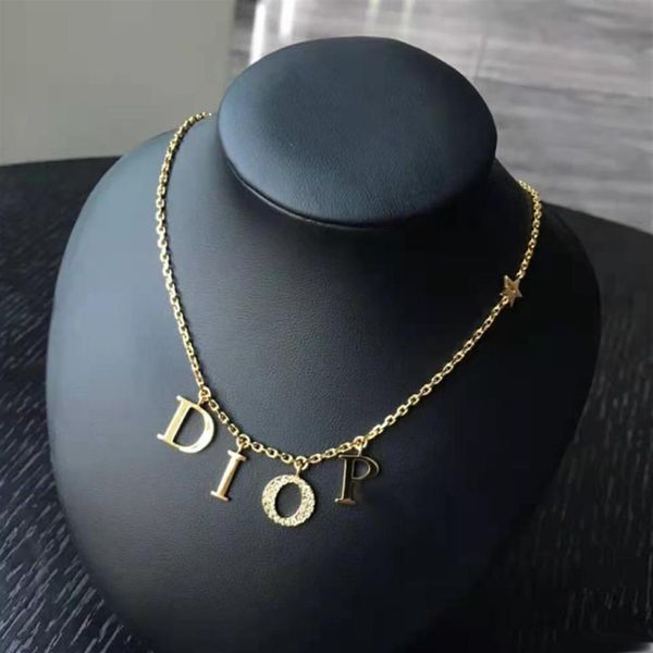 

fashion designer necklace letter pendant gold chain necklace bracelet for mens and women party lovers gift jewelry with box2050, Silver
