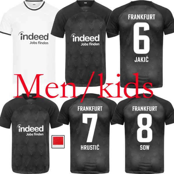

22/23 eintracht frankfurt final soccer jersey 2022 2023 sow borre hinteregger kostic football men kids kamada hinteregger shirts, Black;yellow