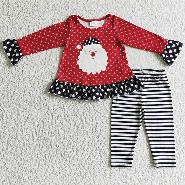 

boutique girls clothing set santa claus print toddler baby girl clothes christmas long sleeve pants outfits new fashion children outfits who, White